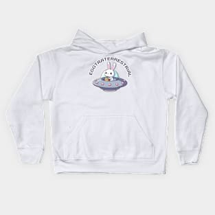 Eggtraterrestrial easter bunny Kids Hoodie